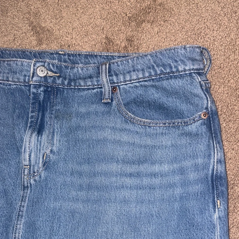 Blue Denim Midi Skirt